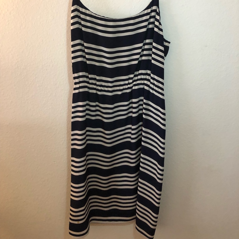 J crew blue and white striped dress